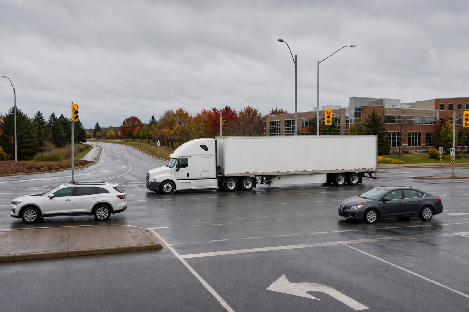 Commercial truck travelling on an Ontario roadway