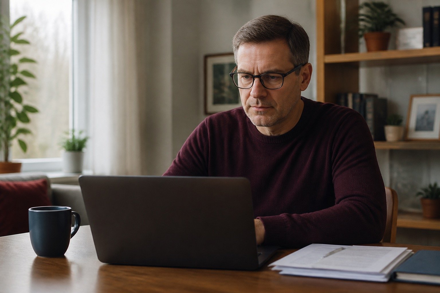 Adult reading a legal update on a laptop